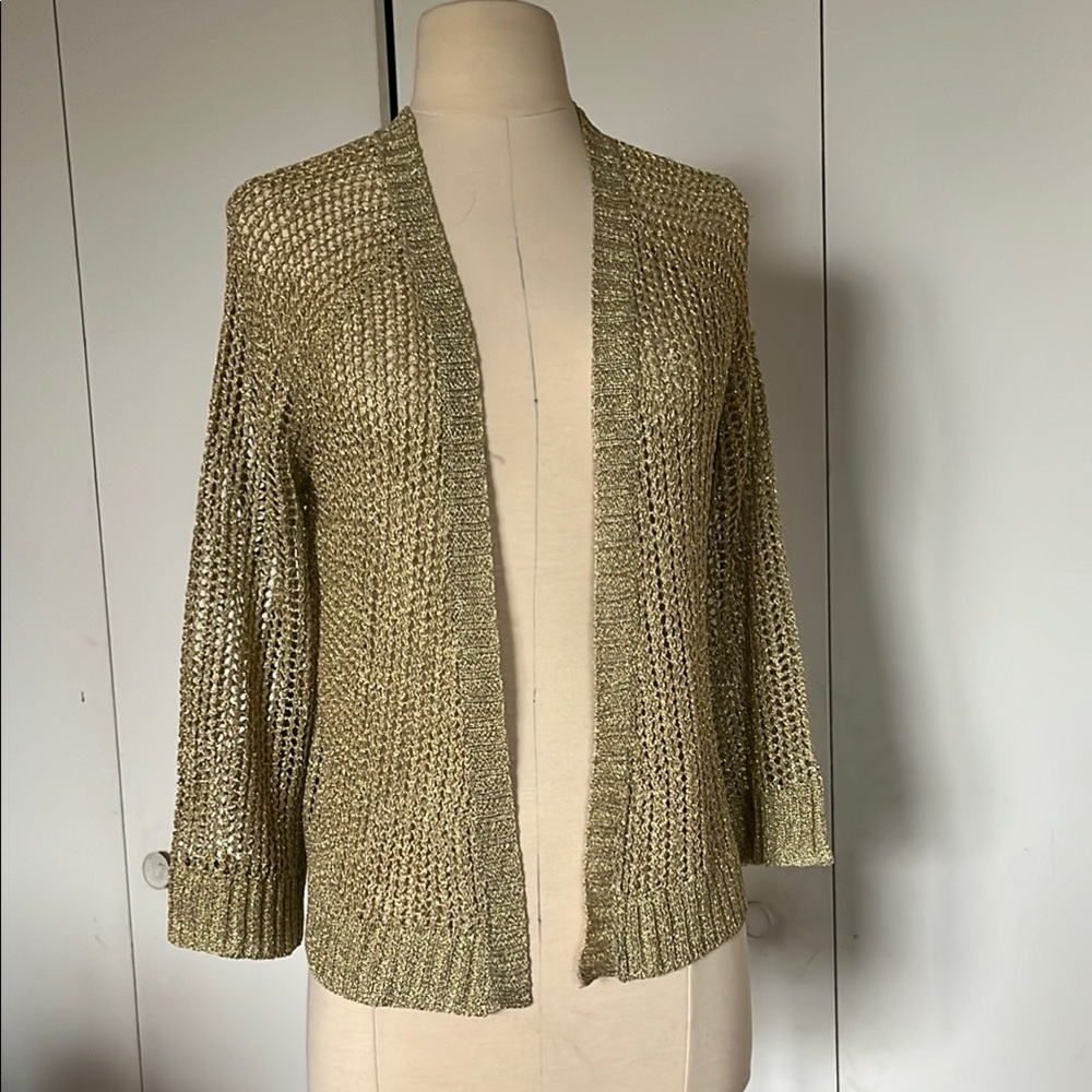 Gold Open Knit Cardigan